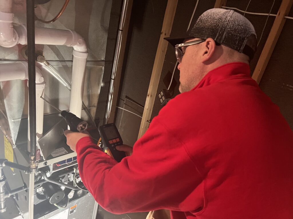 Furnace inspection by a licensed heating technician